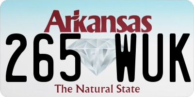 AR license plate 265WUK