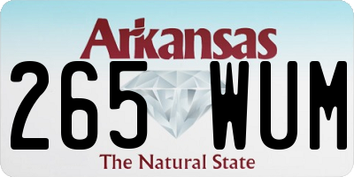 AR license plate 265WUM