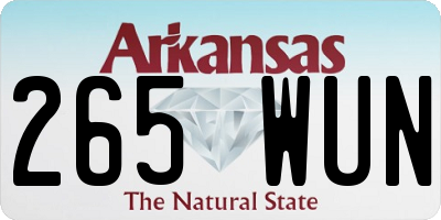 AR license plate 265WUN