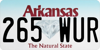 AR license plate 265WUR