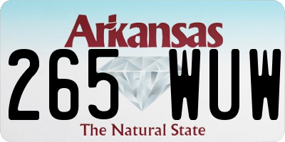 AR license plate 265WUW