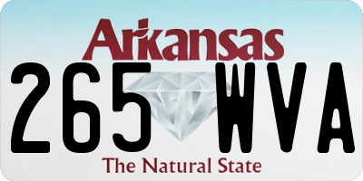 AR license plate 265WVA