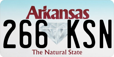 AR license plate 266KSN