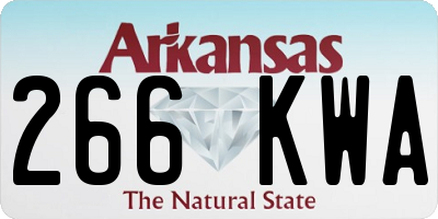 AR license plate 266KWA