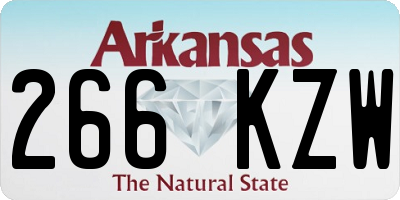 AR license plate 266KZW