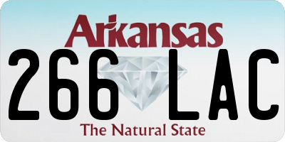 AR license plate 266LAC