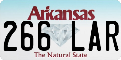 AR license plate 266LAR