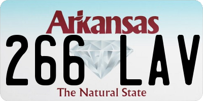 AR license plate 266LAV