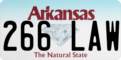 AR license plate 266LAW
