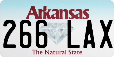 AR license plate 266LAX