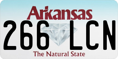 AR license plate 266LCN