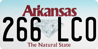 AR license plate 266LCO