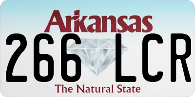AR license plate 266LCR