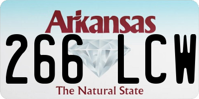 AR license plate 266LCW