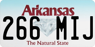 AR license plate 266MIJ