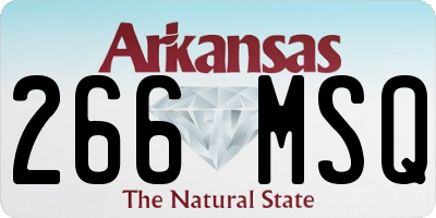 AR license plate 266MSQ