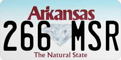 AR license plate 266MSR
