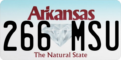 AR license plate 266MSU