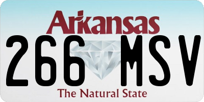 AR license plate 266MSV