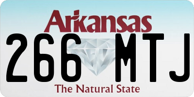 AR license plate 266MTJ