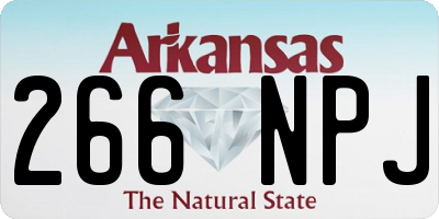 AR license plate 266NPJ