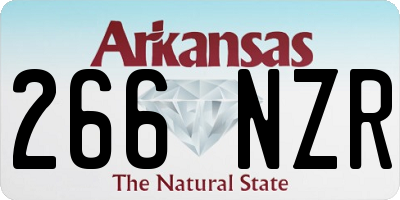 AR license plate 266NZR