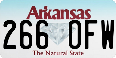 AR license plate 266OFW