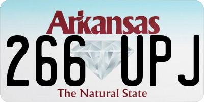 AR license plate 266UPJ