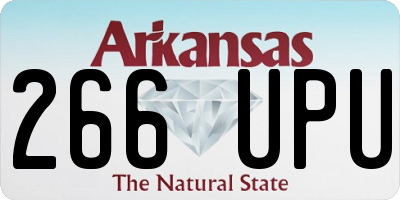 AR license plate 266UPU