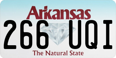 AR license plate 266UQI