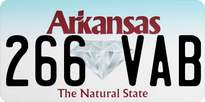 AR license plate 266VAB