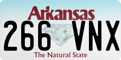 AR license plate 266VNX