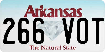 AR license plate 266VOT
