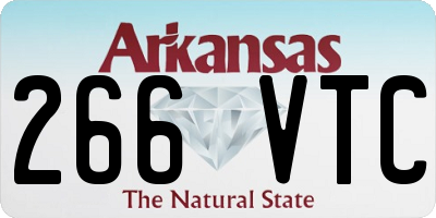 AR license plate 266VTC