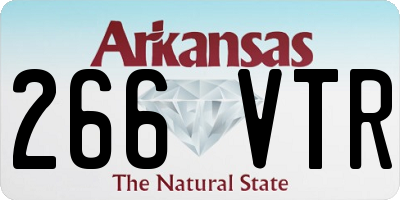 AR license plate 266VTR