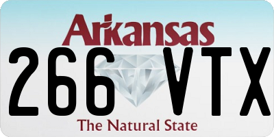 AR license plate 266VTX