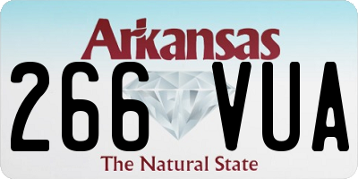 AR license plate 266VUA