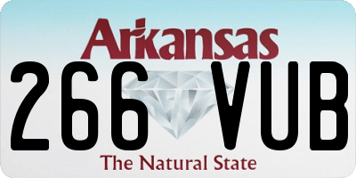 AR license plate 266VUB
