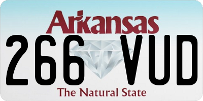 AR license plate 266VUD