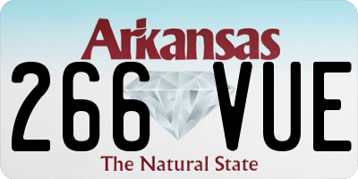 AR license plate 266VUE