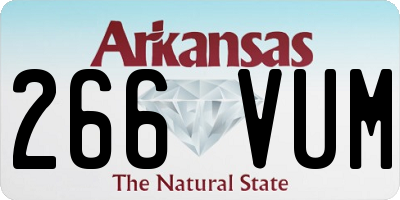 AR license plate 266VUM