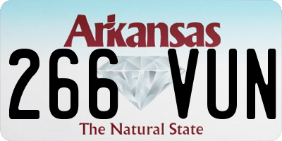 AR license plate 266VUN
