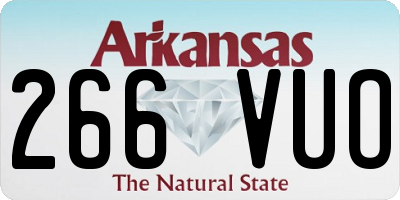 AR license plate 266VUO