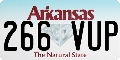 AR license plate 266VUP