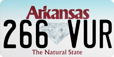 AR license plate 266VUR