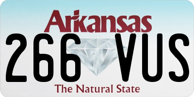 AR license plate 266VUS