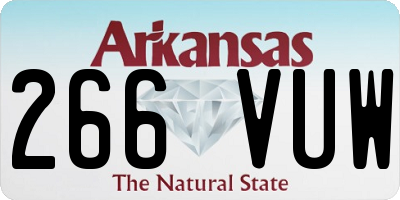 AR license plate 266VUW