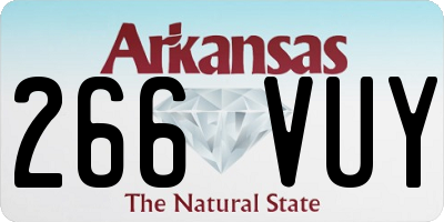 AR license plate 266VUY
