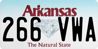 AR license plate 266VWA