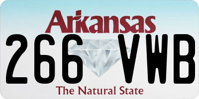 AR license plate 266VWB